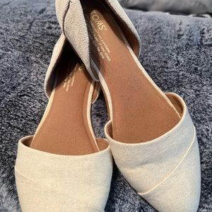 Toms cream colored flats, size 10.
